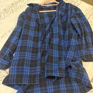 Blue and Black Plaid Shirt boutique oversized
